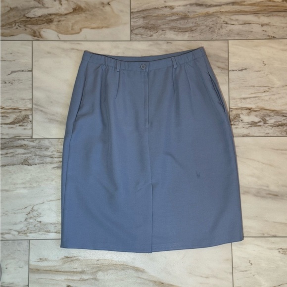 Liz Baker Petite Light Blue Skirt Suit Set – Size 12P & 14P - Picture 7 of 12